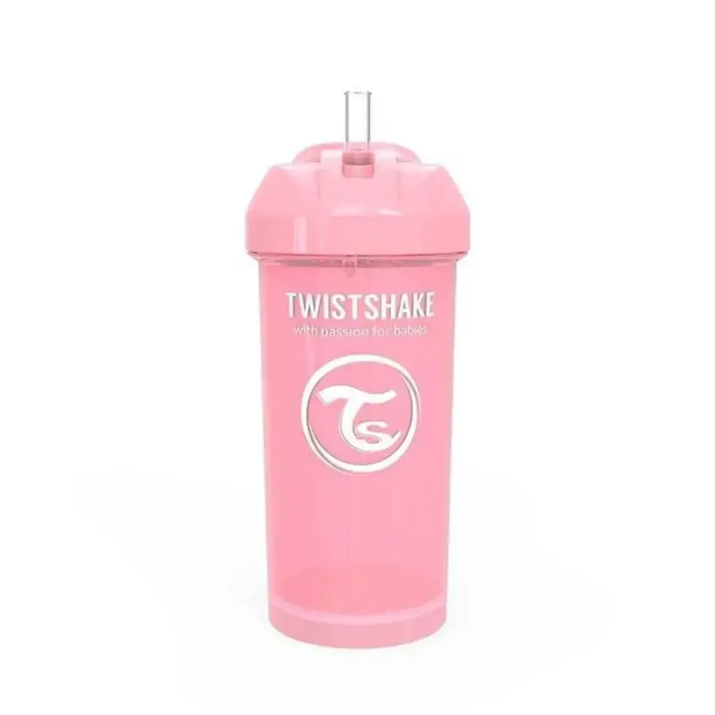 Vaso Con Pitillo Twistshake 360ml 6+M Pastel Rosado   