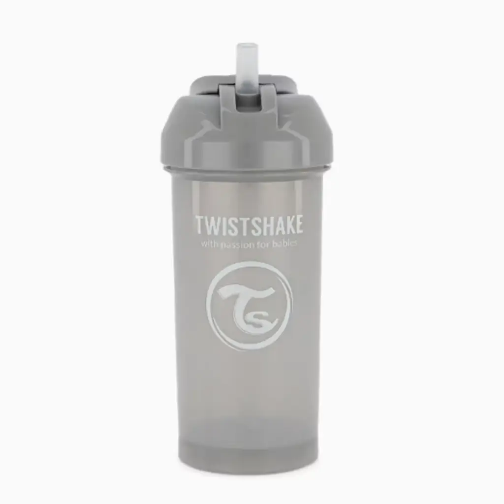 Vaso Con Pitillo Twistshake 360ml 6+M Pastel Gris Pastel  