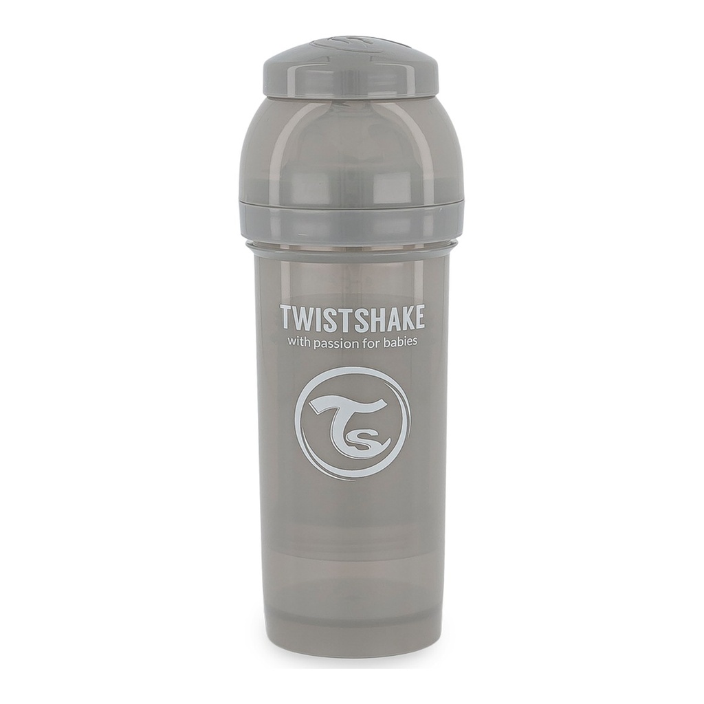 Tetero Twistshake Anti-Cólico 260ml Gris Pastel     
