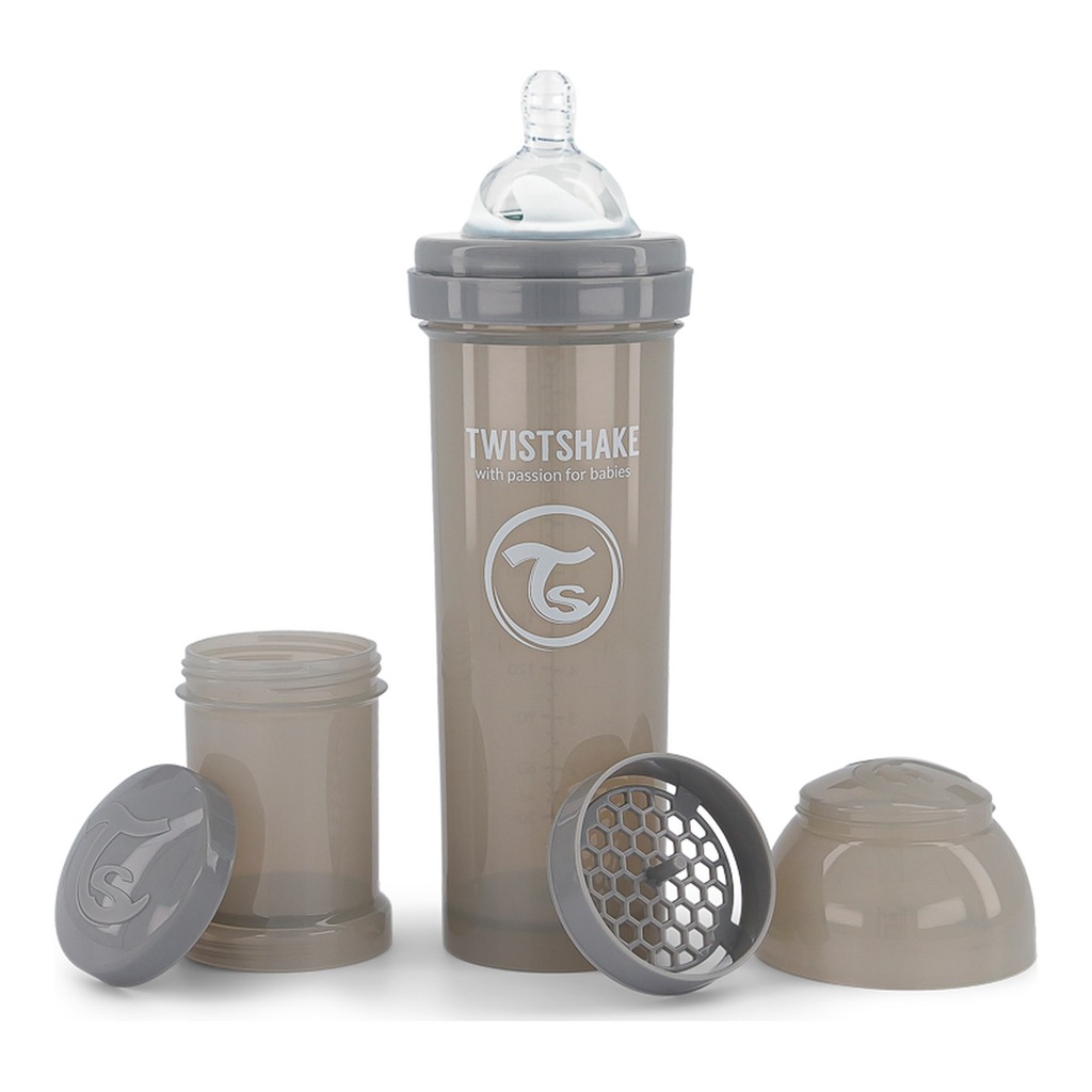 Tetero Twistshake Anti-Cólico 330ml Gris Pastel 114273402