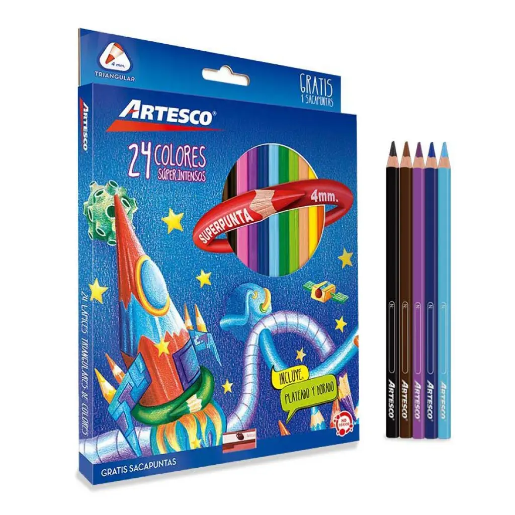 Colores Triangulares x  24unid Artesco