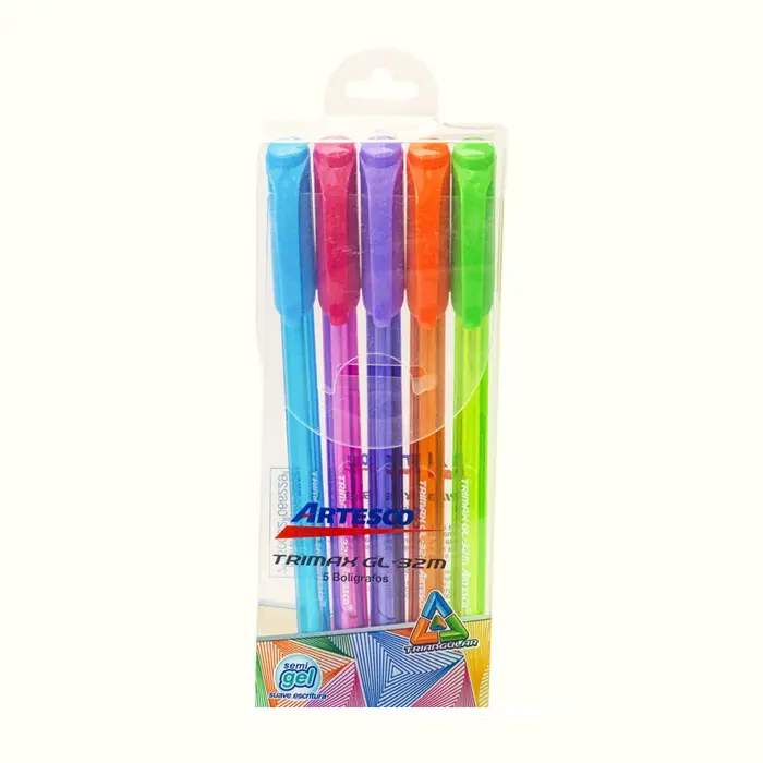 Bolígrafos T/Sgel Trimax Gl-32M Colors X5 Unid Artesco