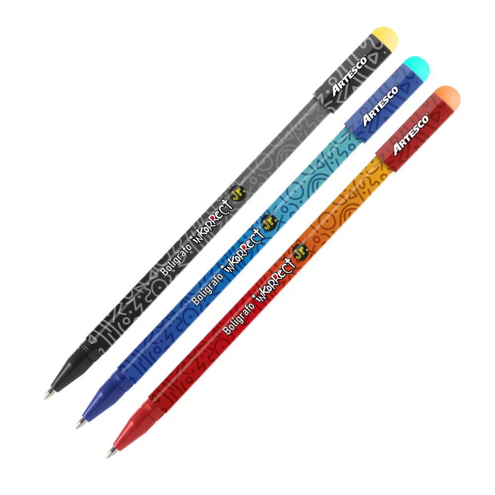 Bolígrafo borrable 3 colores surtidos