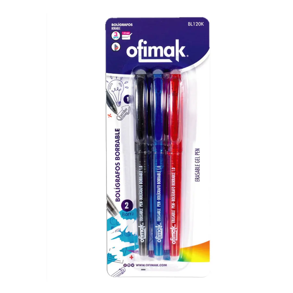Bolígrafo borrable blíster Ofimak