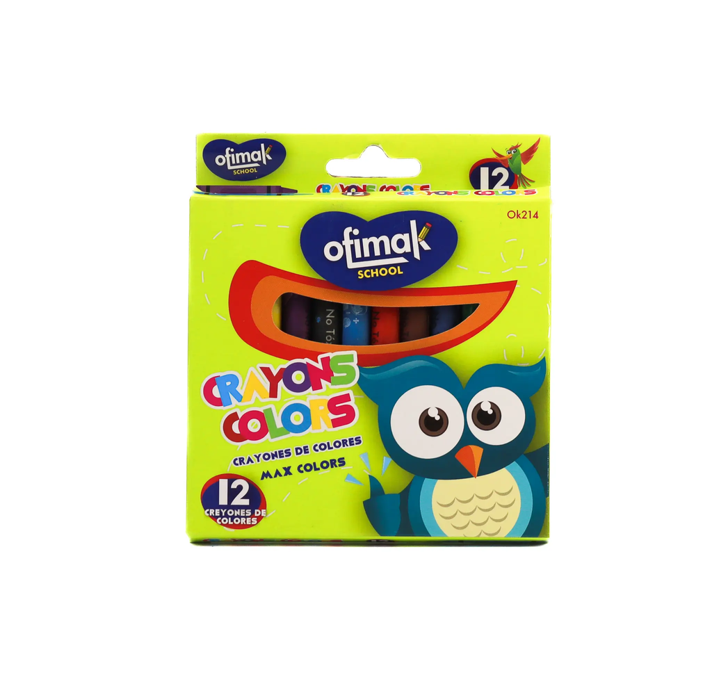 Creyones de cera delgado 8mm Ofimak
