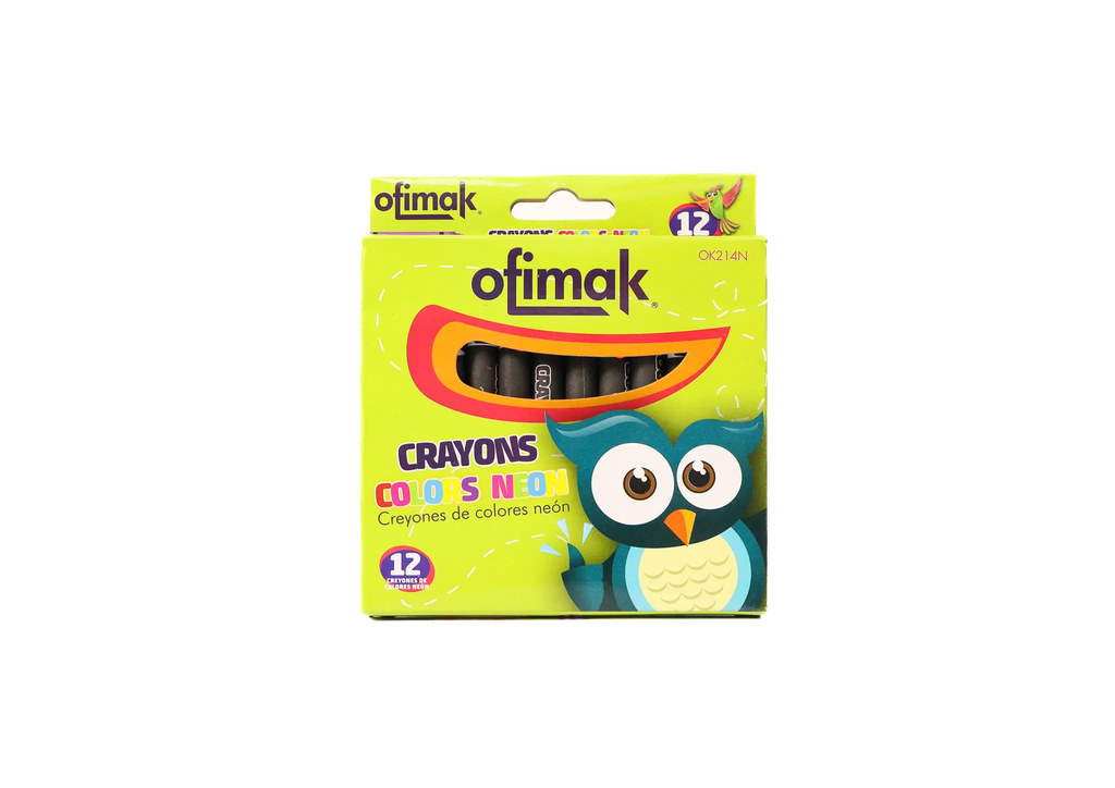 Creyones de cera colores neón Ofimak