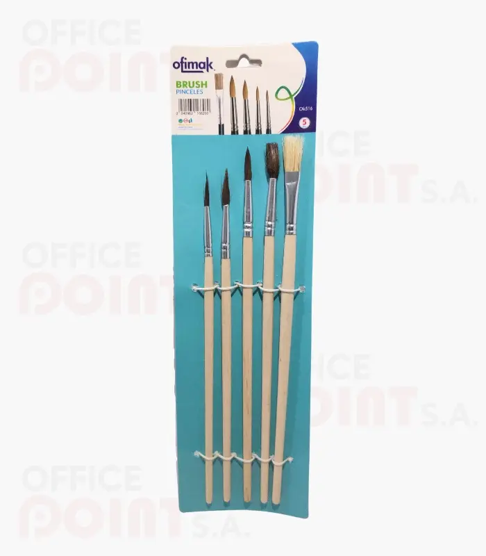 Pinceles set x 5 unid Ofimak