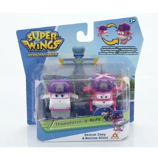 [EU730002E] Super Wings Transform-A-Bots 2pk (Rescue Dizzy & Zoey)