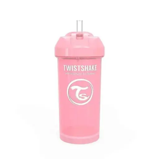 [78588] Vaso Con Pitillo Twistshake 360ml 6+M Pastel Rosado   